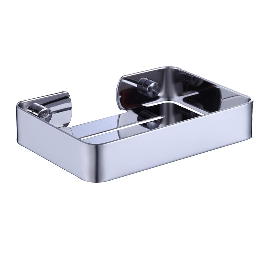 BOOKARROW Soap Dish Chrome Stainless Steel 304 Wall Mounted Soap Tray Holder for Bathroom or Kitchen 915-SD