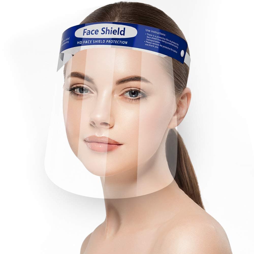 Yoophane 6 Pack Anti-Fog Face Covering, Clear Reusable Safety Face Protector with Adjustable Elastic Band for Men and Women