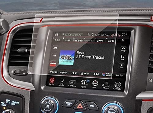 Kykr Premium Screen Protector Compatible with 2013 - 2018 1500 2500 3500 8.4 Inch Dodge Ram - Anti Glare Scratch Fingerprint Protection Tempered Glass