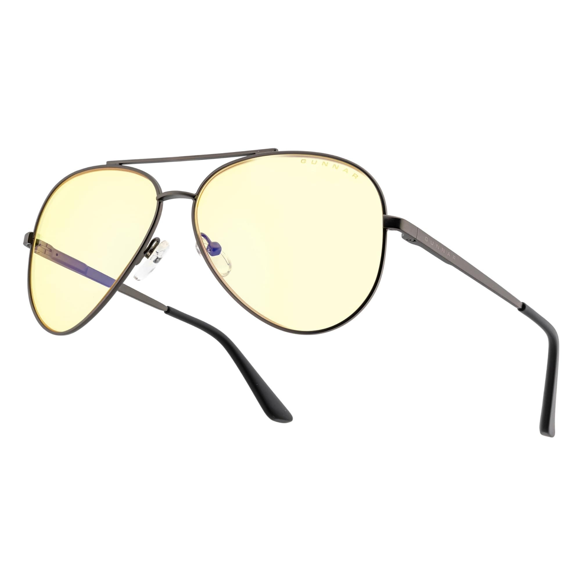 Premium Gaming and Computer Glasses - Blocks 65% Blue Light - Maverick, Gunmetal, Amber Tint