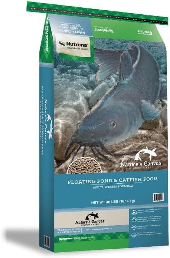 Nature's Canvas Catfish Feed Big Strike 32% Protein Floating Fish Food 40 Pounds