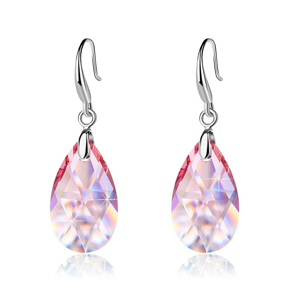 Austrian Crystal Teardrop Dangle Hook Earrings for Women 14K Gold Plated Hypoallergenic Jewelry