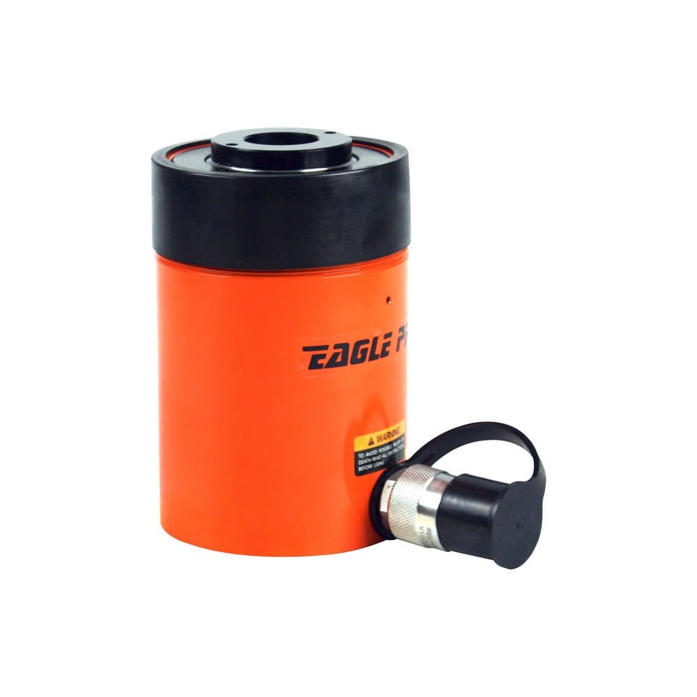 ESH-302 Single Acting Hollow Ram Hydraulic Cylinder, 2.52" Stroke, 7.09" Length x 7.01" Height x 4.53" Width