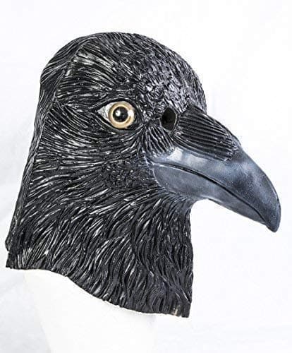 The Rubber Plantation TM619219293662 Black Latex Crow Mask Bird Halloween Full Head Fancy Dress Costume Accessory, Unisex-Adult, One Size