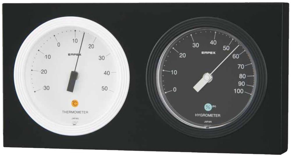 (Enpekkusu) Temperature and Hygrometer Mono Thermometer - Hygrometer MN-4830 Black ~ White