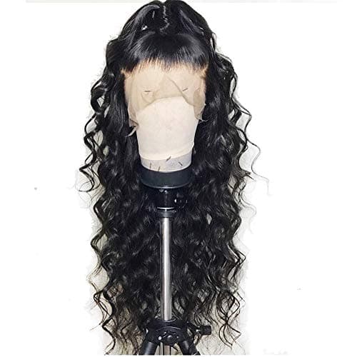 Formal hair® 360 Lace Frontal Loose Curly Wave Human Hair Wigs-Glueless 150% Density Brazilian Virgin Remy Wigs with Baby Hair For Black Woman 22 inch, Natural Color