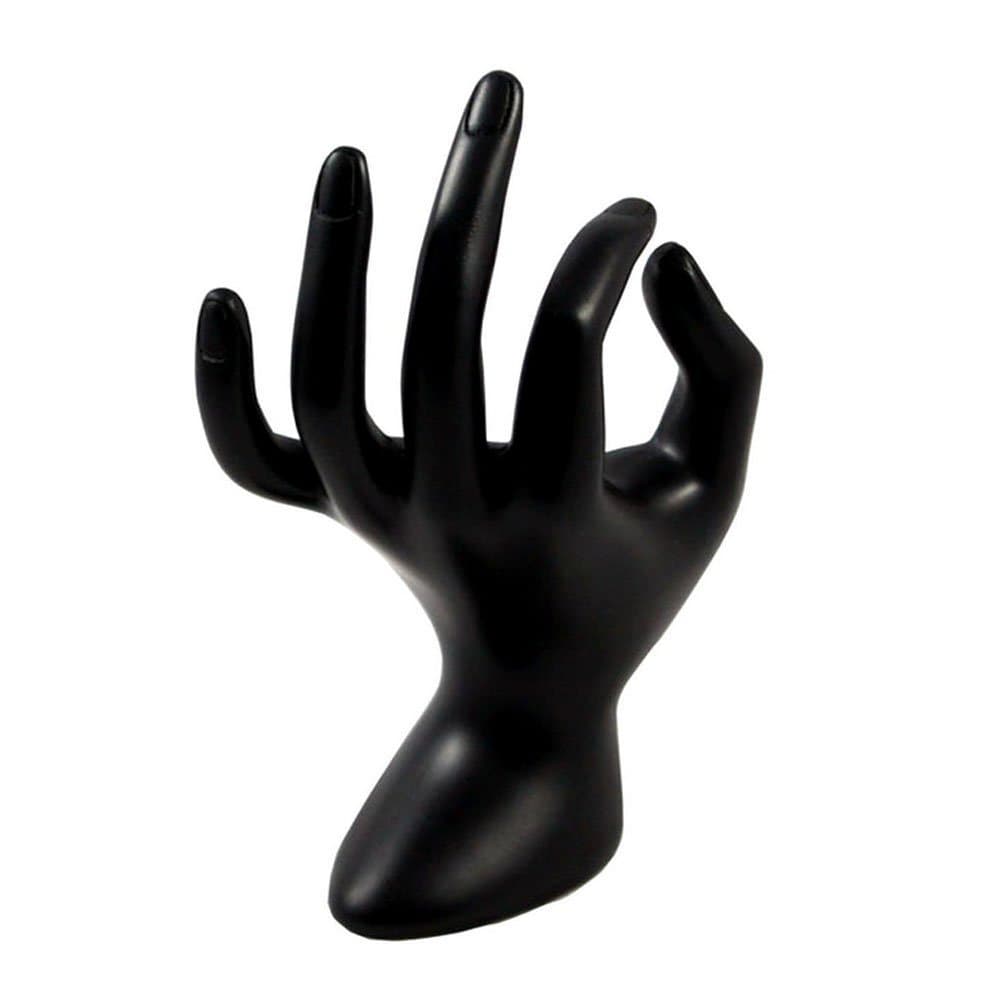 Hand Shape Ring Display Holder Stand Jewelry Organizer Storage for Bracelets Watch Necklaces (Black(Resin))