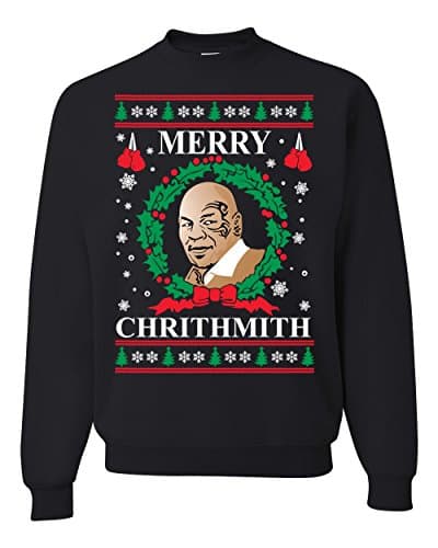 Merry Chirithmith Mike Tyson Ugly Christmas Sweater Unisex Sweatshirts (XL) Black