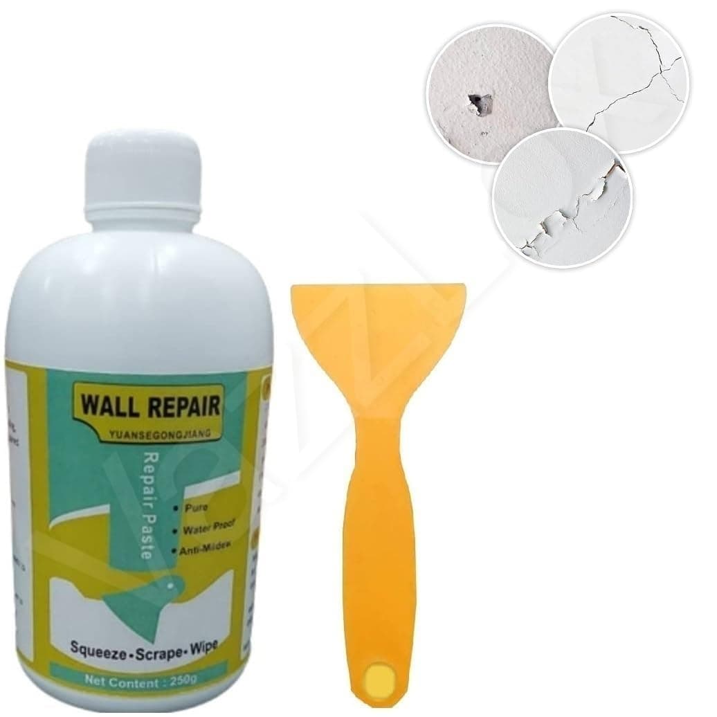 VazzLox Wall Repair Paste Paint Wall Putty Paste Crack Filler for Walls and Joints Wall Mending Agent Wall Crack Repair Paste Damage Wall Crack Filler Paste Waterproof Wall Hole Filler (250gm, White)