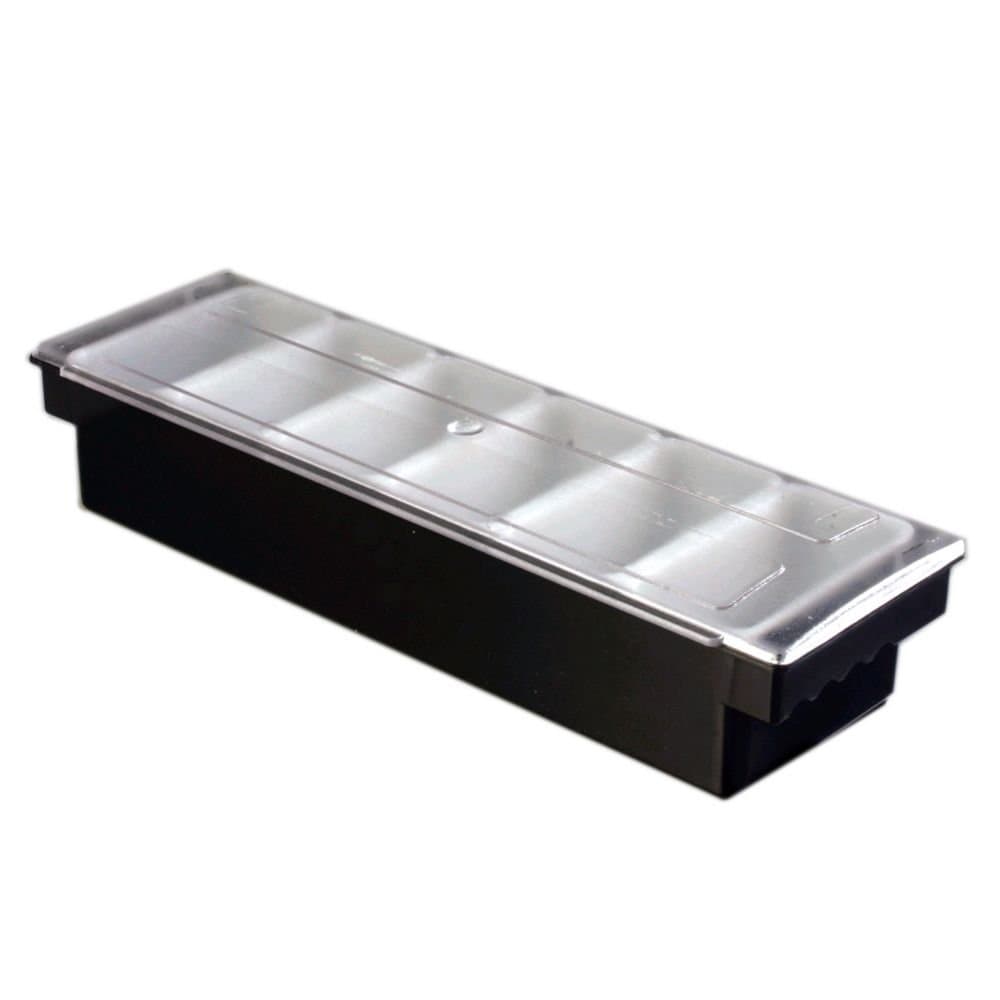 Carlisle Polycarbonate Black Deluxe Condiment Caddy, 19.75 x 6.25 inch - 1 each.