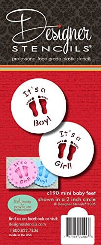 designer stencils C190 It's a Boy/Girl Candy/Cookie Stencils, Small, Beige/Semi-Transparent