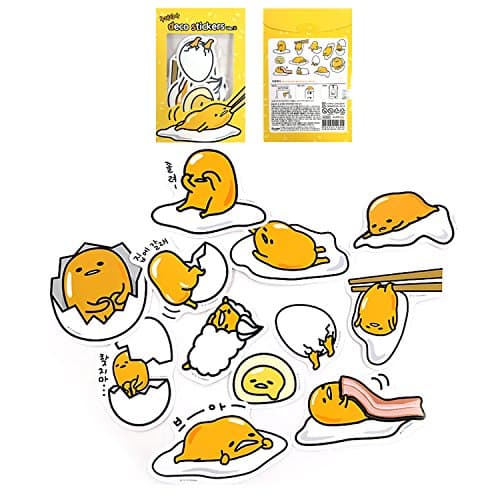 Sanrio Gudetama Lazy Egg Big Jumbo Deco Stickers (12pcs 1 Pack) (VER.4)