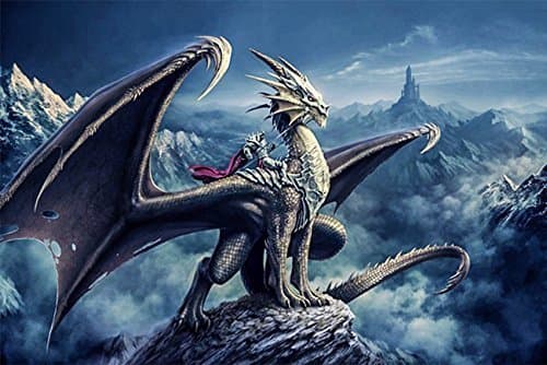 THF Full Drill Beautiful Diamond 5D DIY Diamond Painting 3D Embroidery Cross Stitch Rhinestone Mosaic Painting Home Decor Cross Dragon 45x30CM