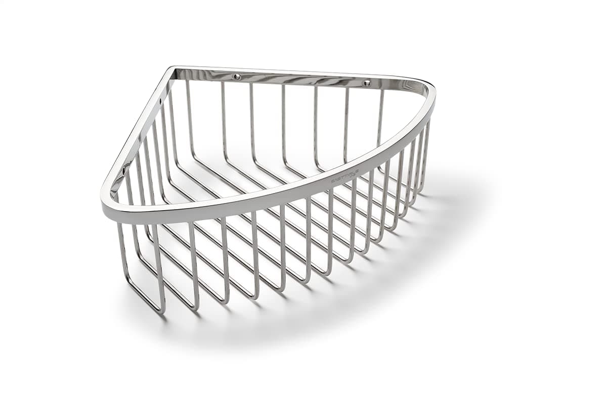 80S1 Corner Shower Basket | Shower Corner Shelf Chrome | Corner Shelf | 8 cm Deep Shower Shelf Corner Stainless Steel | Shower Shelf Corner Shelf Bathroom