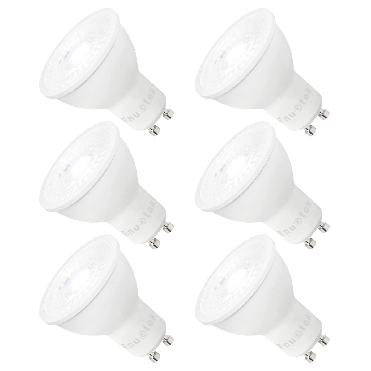 ENUOTEK Dimmable GU10 LED Spot Light Bulbs 7W 650Lm Cool White 5000K for Track Lamp and Downlights 38° Beam Angle AC185~265V Replace Halogen Lamp 6 Pack