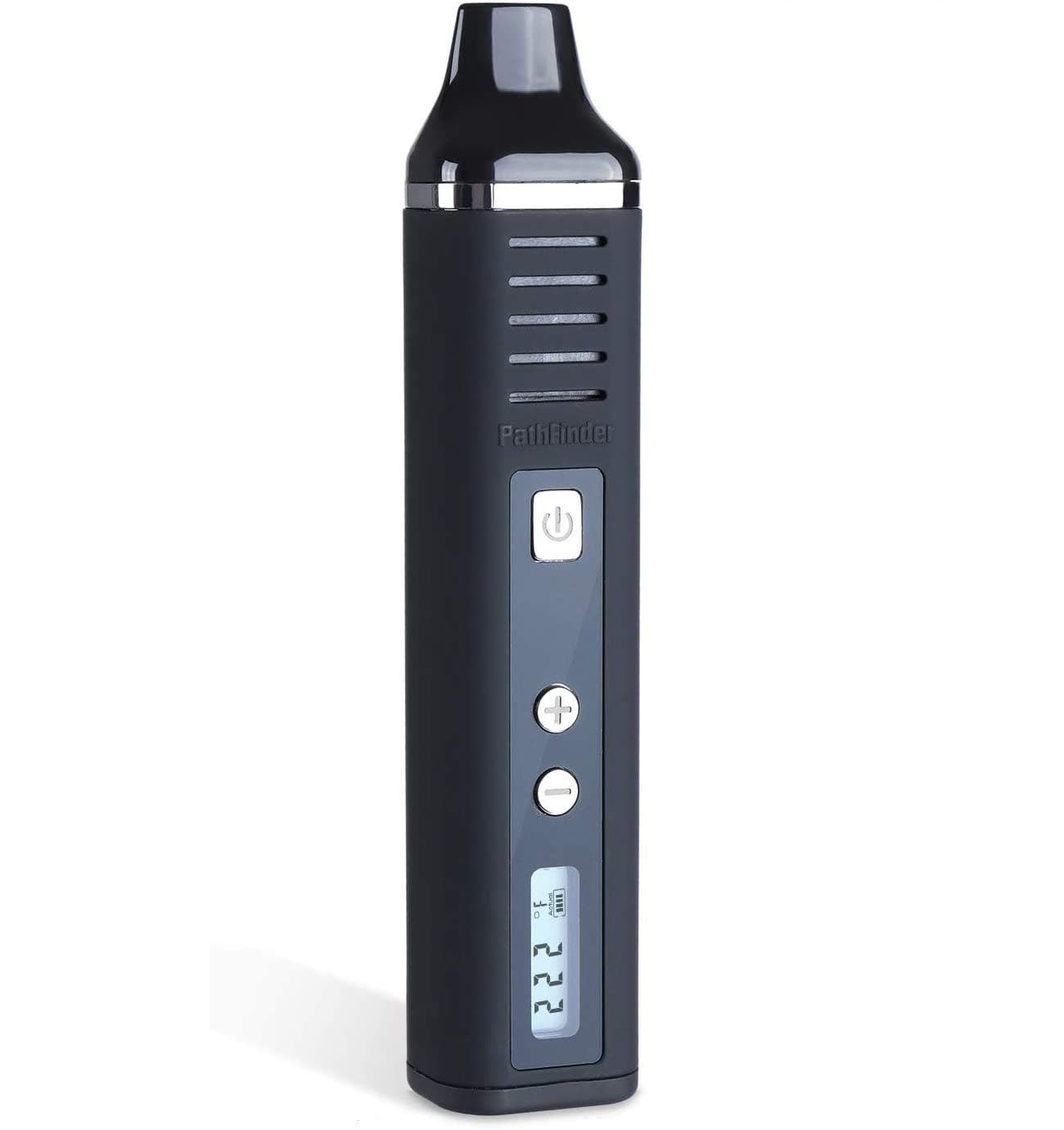 Dry Herb Vaporizer Pathfinder, Portable Herb Vaporiser 2200mAh Battery Full Temperature Control LCD Display Aromatherapy Herbal Evaporator USB Charging Vape, Advanced Temperature (Black)