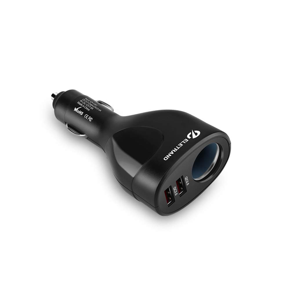 Eletrand Auto Zigarettenanzünder 80W Auto USB Adapter KFZ Ladegerät 12V/24V Auto Verteiler mit QC 3.0 Dual USB Autoladegerät für iPhone X, Samsung Galaxy S8, Huawei Nova 2,Tablet usw.