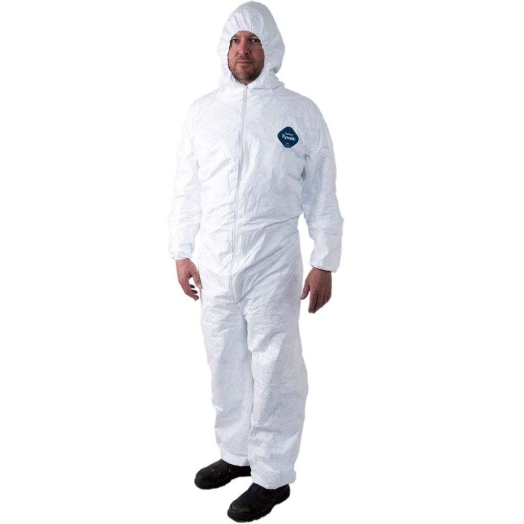 Tyvek TY127 Disposable Suit by Dupont with Elastic Wrists, Ankles and Hood