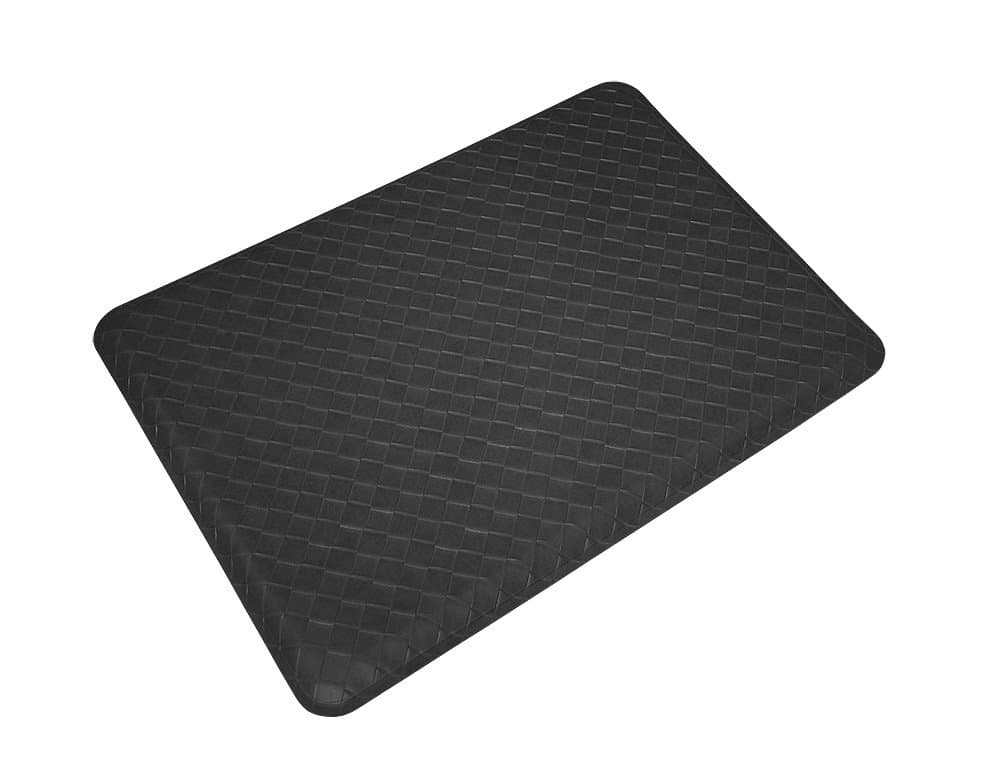 GelPro Plush 18 by 24-Inch Anti Fatigue Kitchen Mat, Basketweave, Black