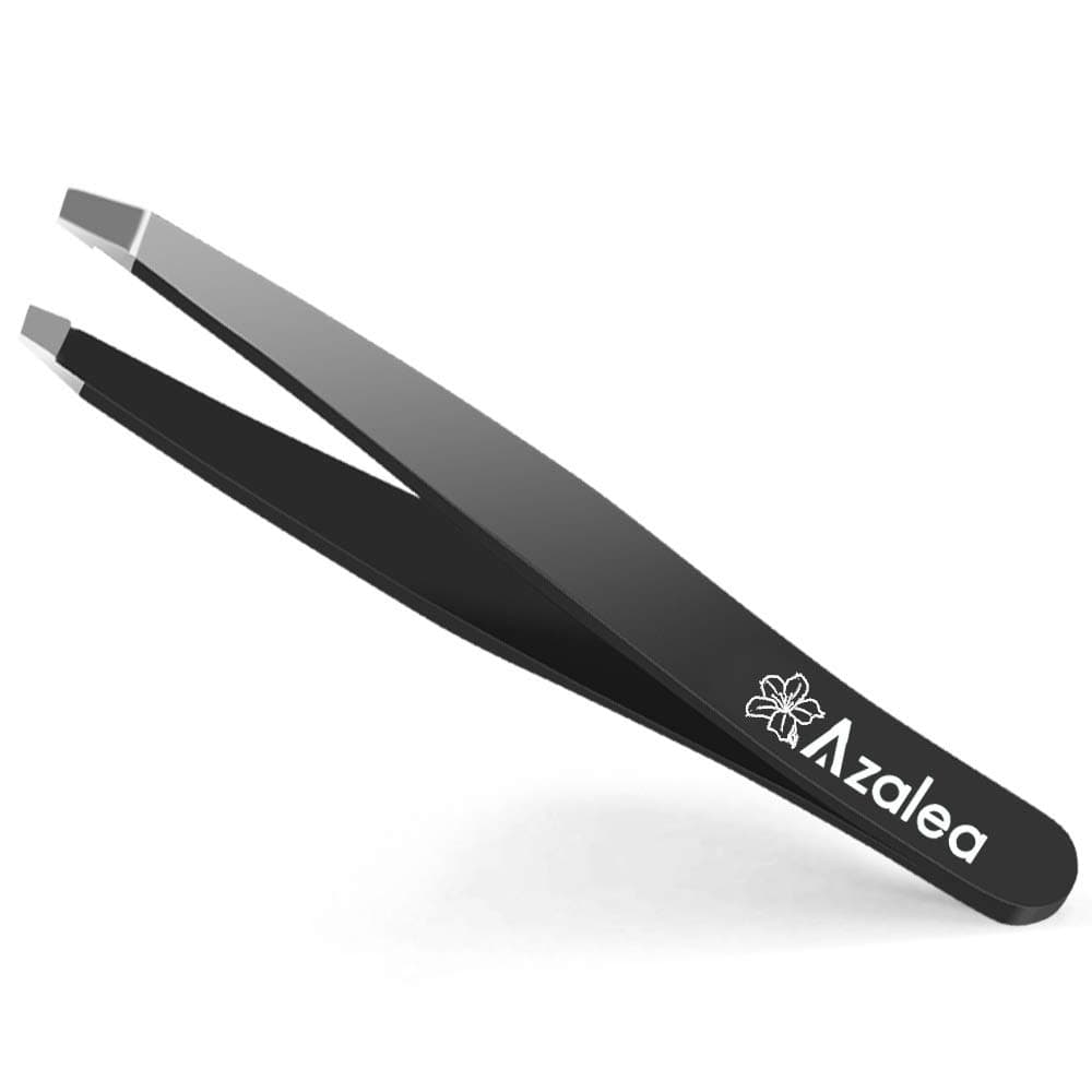 Tweezers for Eyebrows - Premium Slant Eyebrow Tweezers for Facial Hair and Eyebrow Removal, the Best Precision Slant Tip Eyebrow Tweezers for Women and Men (Elegant Black)
