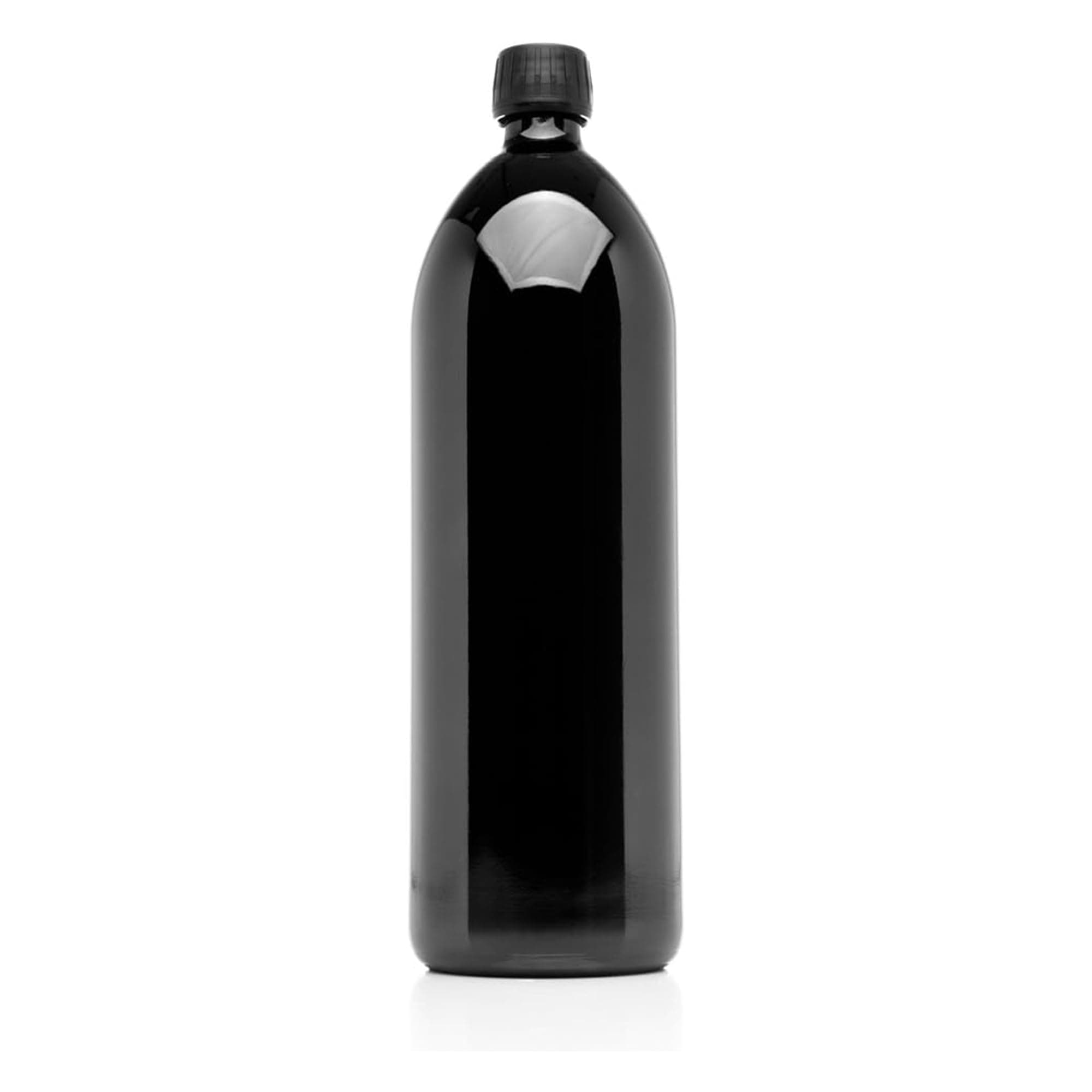 1 Litre (1010ml) Round Ultraviolet Large Glass Water Bottle