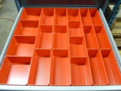 Schaller 65 Pc Red Plastic Box Assortment 3" Deep .Nine (9) Sizes