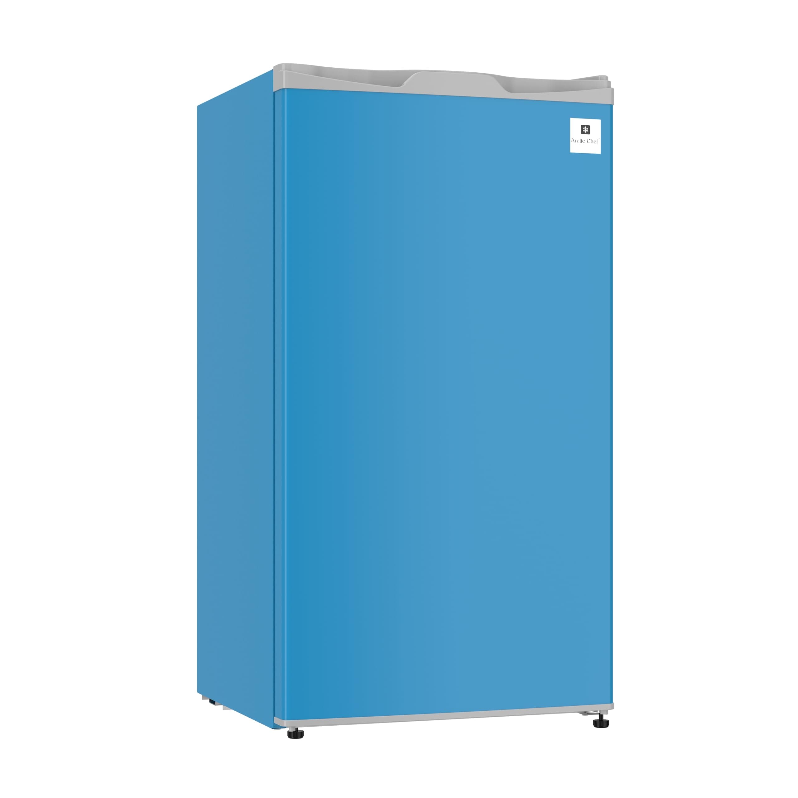 ARCTIC CHEF Mini Refrigerator-Freezer Compartment-Adjustable Thermostat Control-Reversible Doors-Ideal for Dorm, Office, RV, Garage, Apartment-BLUE, 3.2 CU.FT