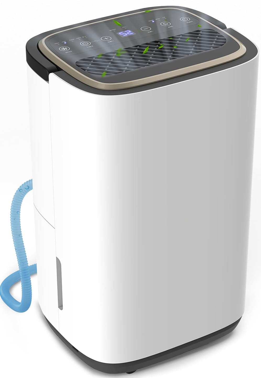52 Pint Dehumidifier- 5000 Sq. Ft. Large Basement Dehumidifiers with Drain Hose for Large Rooms - Powerful Moisture Removal with Compressor- Dehu/Dry/Air Mode, LED Display,Timer, Child Lock