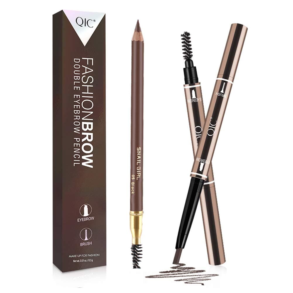 3D Eyebrow Pencil , Long Lasting Non-marking Eyebrow Pencil Brow with Brush for Girls 2 PACK(3# Dark coffee)