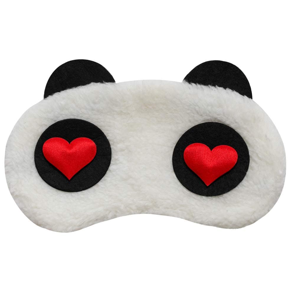 ZJT Sleep Mask Panda Design for Girls Cute Smooth Ajustable Eyes Mask for Sleeping(White-Drool)