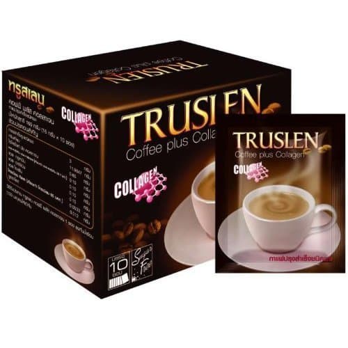 Truslen Coffee Plus 0 Calorie Collagen Sugar Free Instant Coffee Diet Slimming 2 Box = 20 Sachets