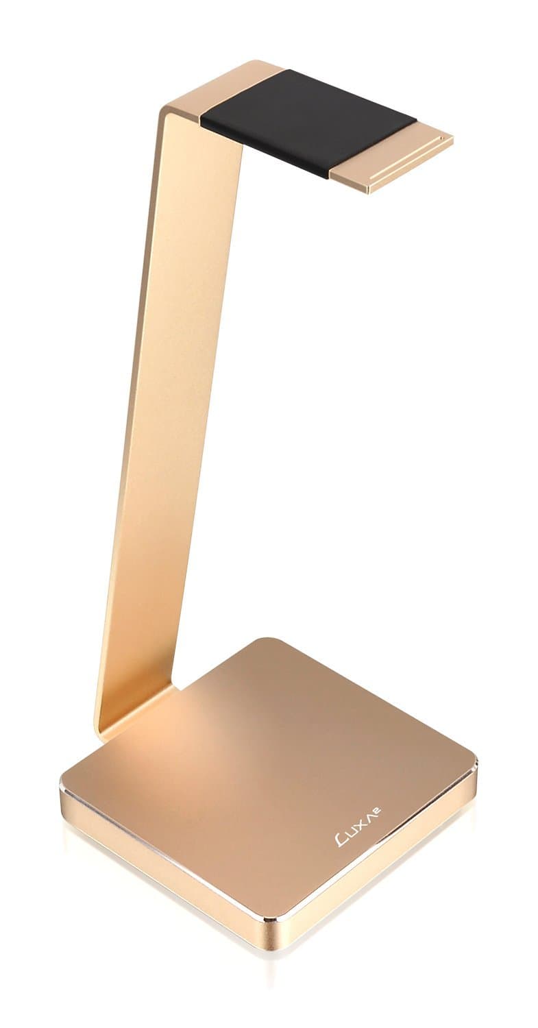 LUXA2E-One Gold Solid-Metal Aluminum Universal Gaming Headphone Stand/Hanger/Holder for Headsets Display HO-HDP-ALE1GD-00