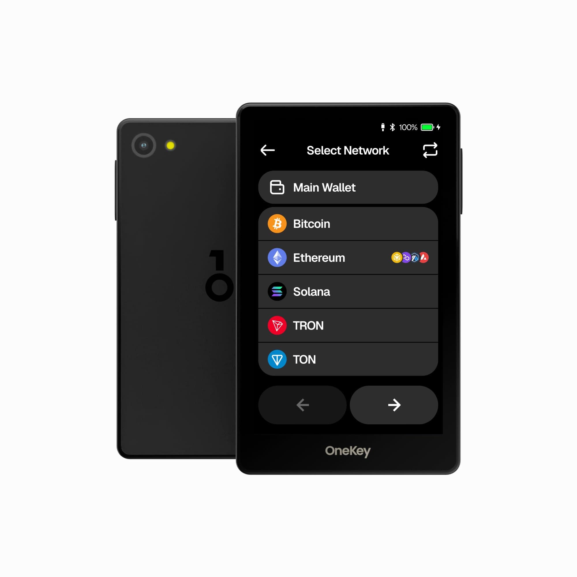 OneKey Pro Crypto Cold Wallet – Air-gapped, Offline Keys, 4× EAL6+ Secure Elements, 3.5" Touchscreen, Fingerprint Unlock, Bluetooth/USB-C, Supports 10,000+ Coins & NFTs (Black)