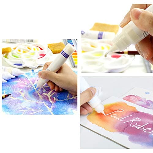 Qcwwy Paint Making Materials Masking Fluid Pen Art Masking Fluid Artist Watercolor Media White Liquid Pigment Covering Liquid 30ml