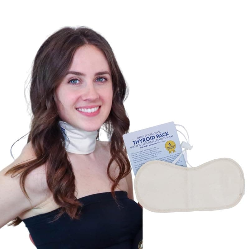 Supwell Castor Oil Pack for Thyroid by Queen of the Thrones - Less Mess, Reusable, Comfort Fit - Organic Cotton Flannel, Soft Ties & Naturopathic Doctor Designed (Castor Oil Sold Separately)