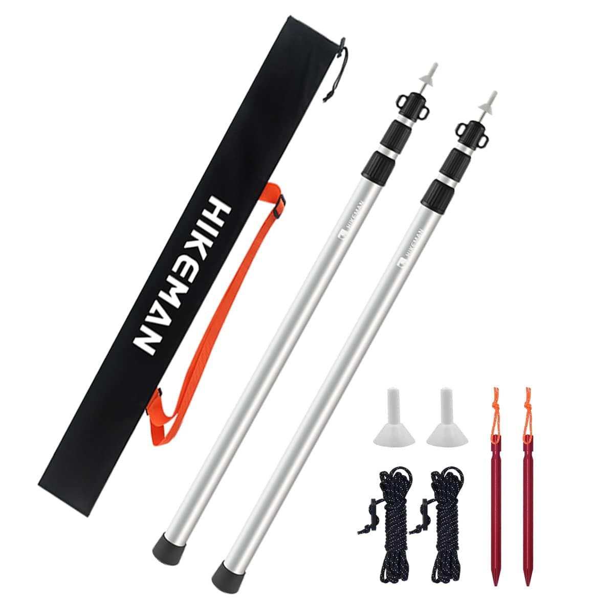 Tent Poles Camping Poles for Tarp Awning Canopy Porch Sun Sails Tarpaulin Headroom Aluminium Adjustable Telescoping