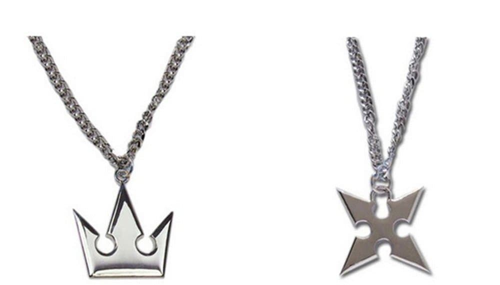 Kingdo Heart Sora's Crown & Roxas's Cross Necklaces