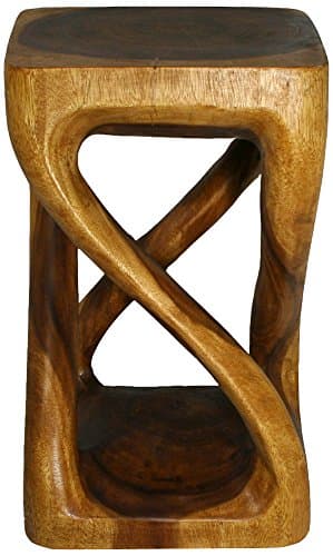 Strata Furniture Vine Twist Stool, 14 by 23-Inch, Walnut