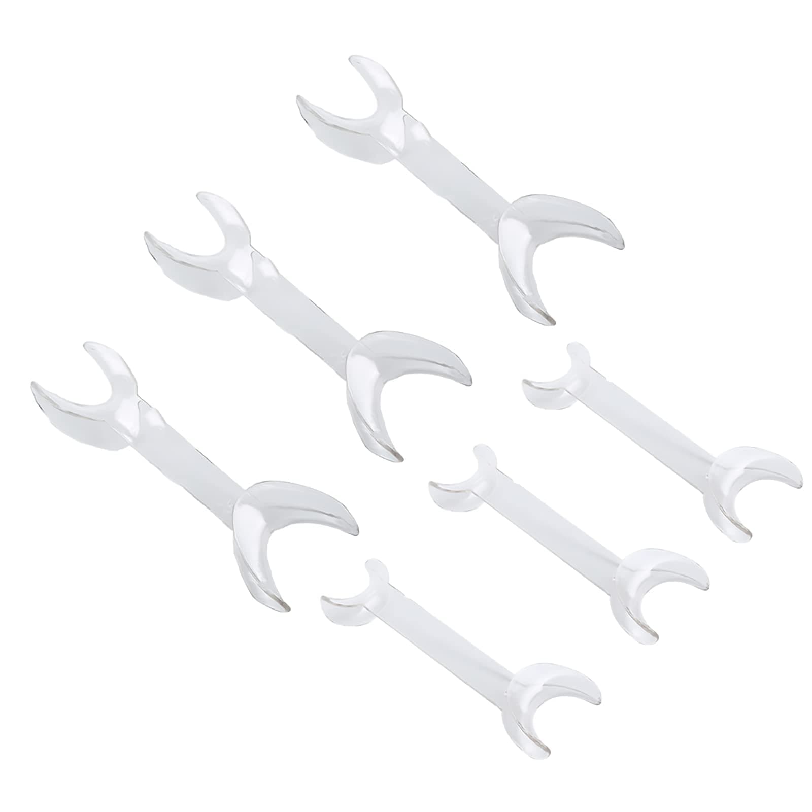 6 Pcs T-Shape Dental Cheek Retractor Double Head Mouth Opener,3 Large Size+3 Small Size Double Head Mouth Opener,Surgical Retractor for Teeth Whitening Dental Orthodontic Tool (Transparent)
