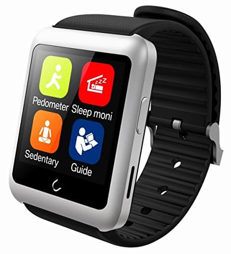 U11 Bluetooth Smart Watch SIM Card Supported Wristwatch for Iphone 4/4s/5/5s/6/6 Plus Samsung S4/note 2/3/4/5 Android Phone Smartphones (Remote Camera,pedometer,sleep Monitor) (Silver)