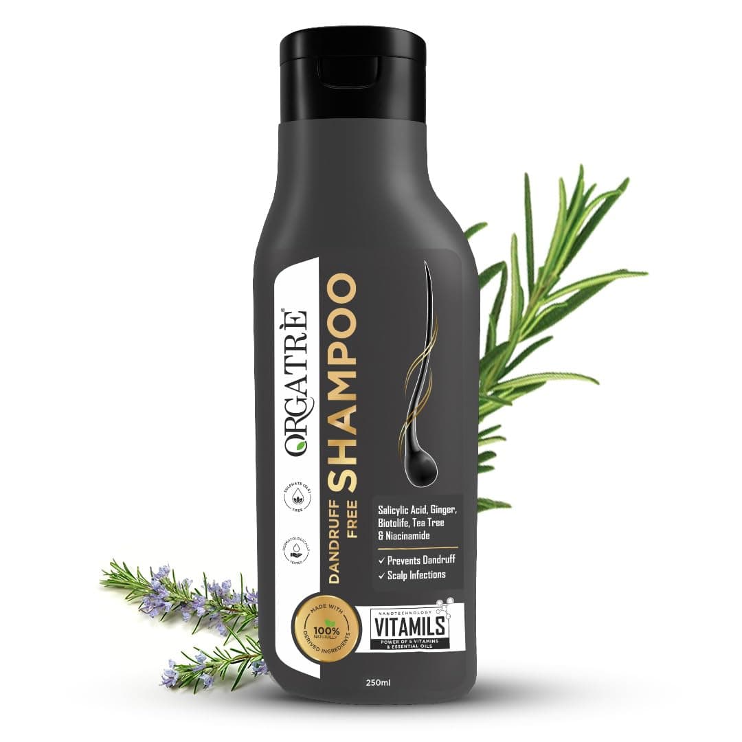 Anti Dandruff Shampoo 250ml | Tea Tree, Ginger & Rosemary Extracts with Aloe Vera & Zinc Pyrithione | Sulphate Free Herbal Shampoo for Flake Control, Itchy Scalp & Hair Fall Reduction | Men & Women, All Hair Types