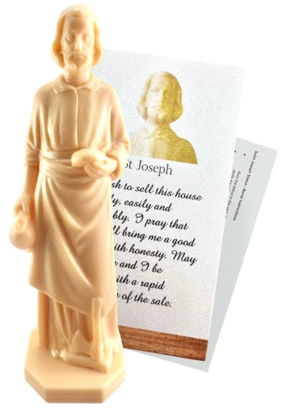 Westmon Works Saint Joseph Statue for Selling Homes USA Made with Card and Catholic House Sale Prayer Complete Set