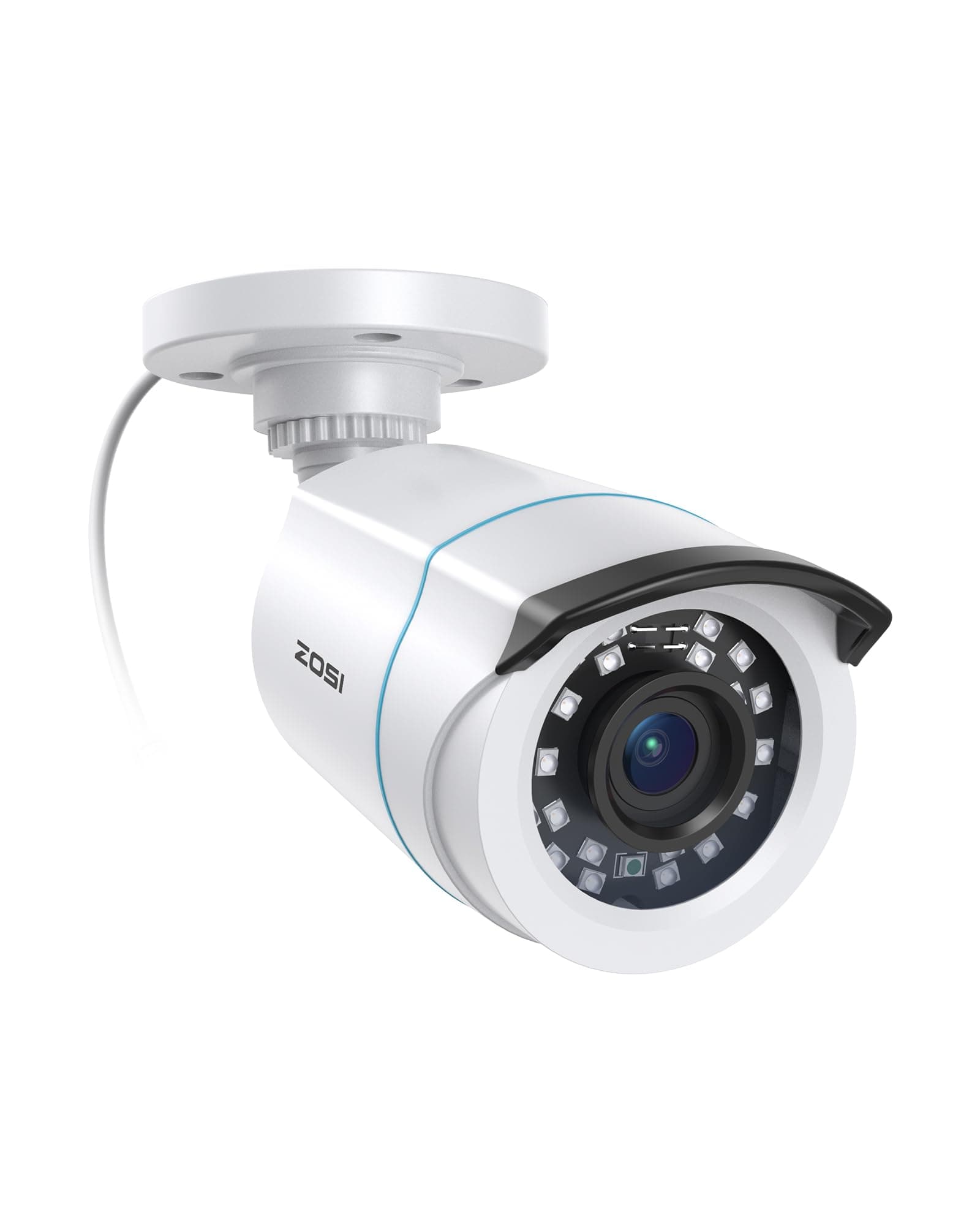 ZOSI 1.0MP HD 720p 1280TVL Outdoor/Indoor Surveillance Bullet Camera (Quadbrid 4-in-1 HD-CVI/TVI/AHD/960H Analog CVBS),24PCS LEDs,65ft IR Night Vision, Weatherproof Security Camera