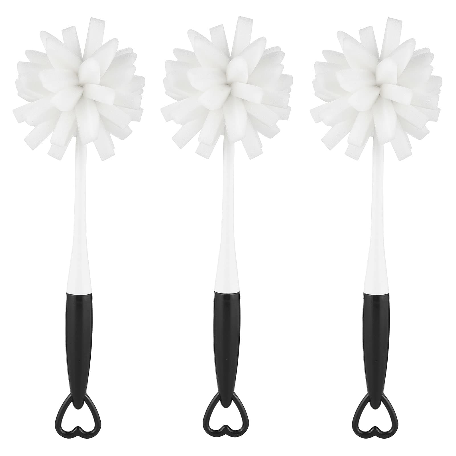 ALINK Bottle Glass Dish Sponge Cleaning Brush with Handle, Pack of 3