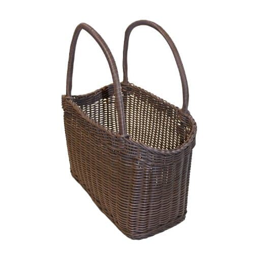 Saleen Basket Bag with 2 Handles, polypropylene, Brown, 41 x 20 x 26 cm