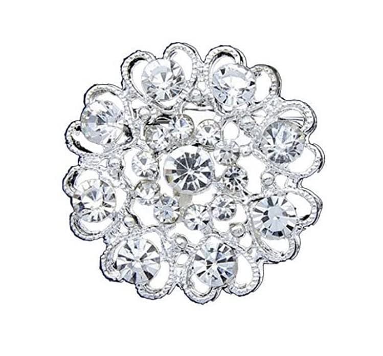Heart Womens Fashion Rhinestone Flower wedding Bridal Brooch Pin