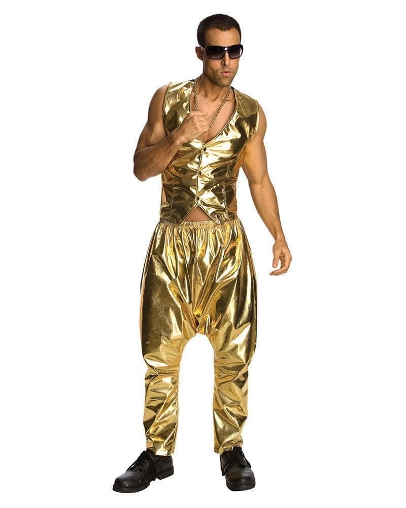 Men's MC Hammer Gold Costume Pants, Gold, One size