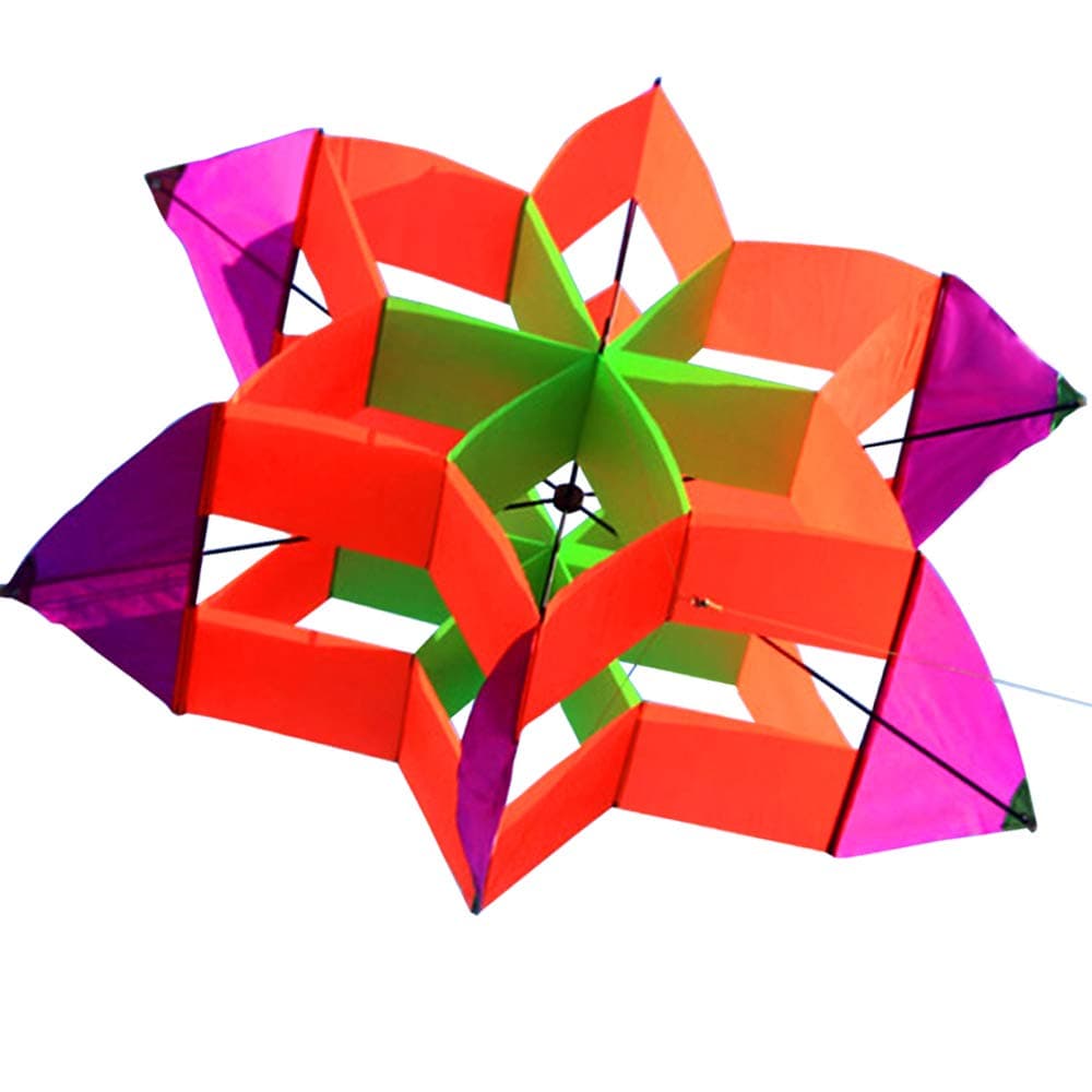 Hengda Kite-New Version 42 Inch So Beautiful 3D Lotus Flower Kite for Kids and Adults Easy to Carry with Flying Line