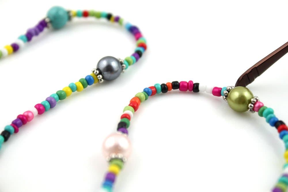 Eyeglass Chains for Women Beaded Reading Glasses Cords Sunglasses Holder String Holder Strap Lanyards Eyewear Retainer (Rose)