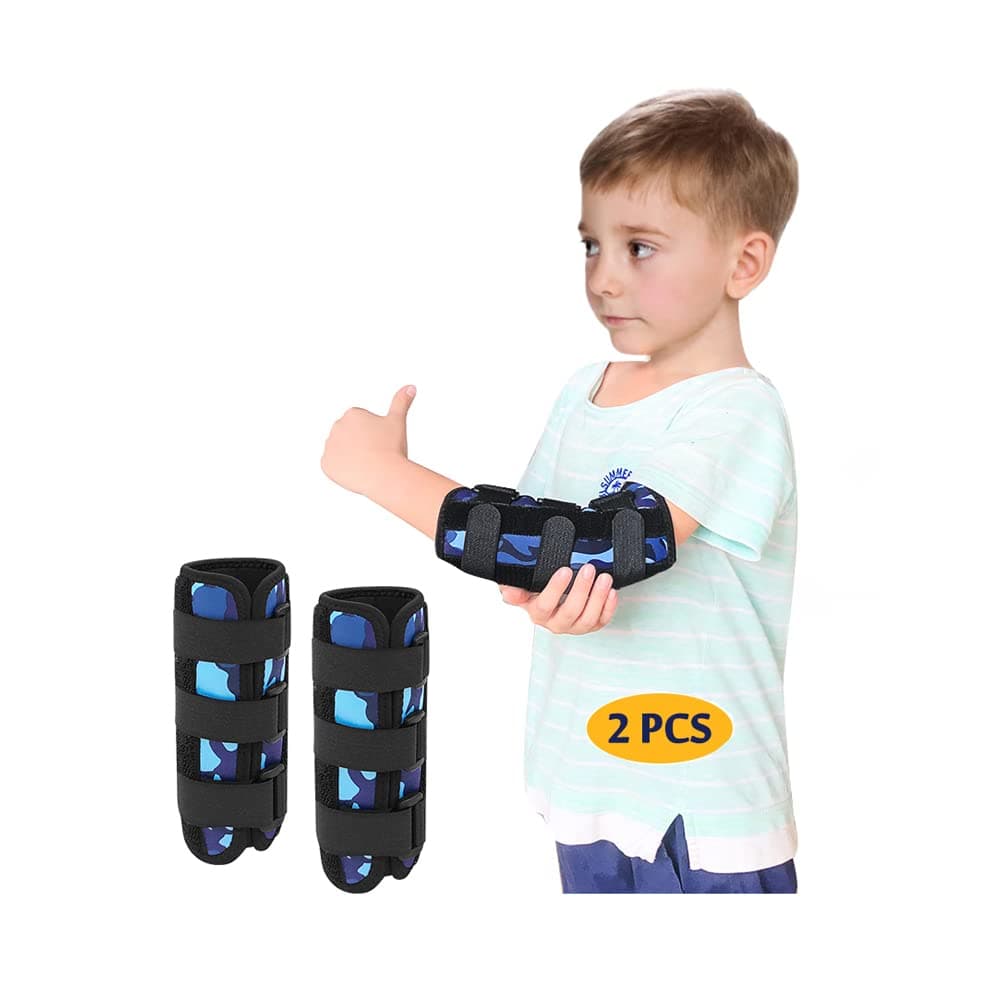 Thumb Sucking Stop for Kids Nail Biting Treatment Finger Guard Nail Biter Stopper Gloves Prevention Chewing Nails Anti Nose Picking Biting Deterrent for Child Pediatric Elbow Immobilizer Brace (2 PCS)